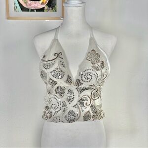 Y2k Sequined Halter Top